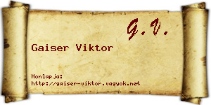 Gaiser Viktor névjegykártya